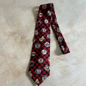 MLB Baseball Print Tie, Red